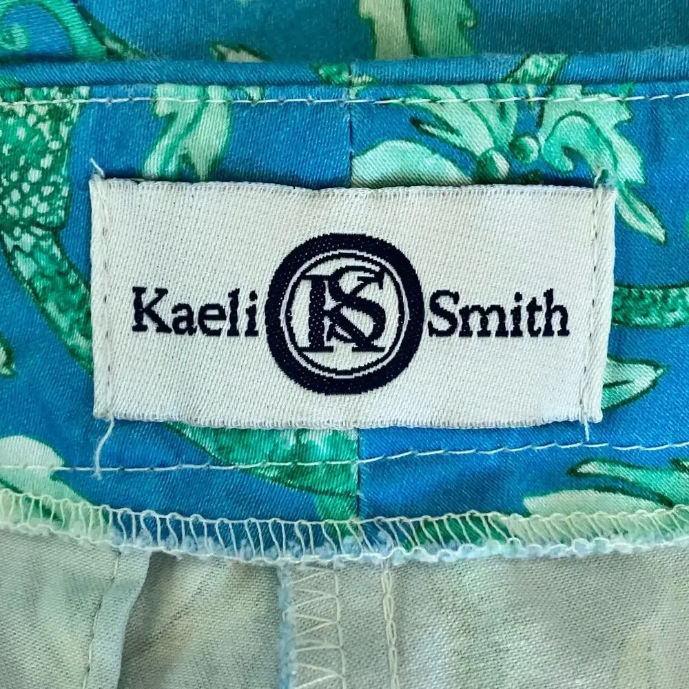 Kaeli Smith Shorts Blue Green Floral Print Size 8